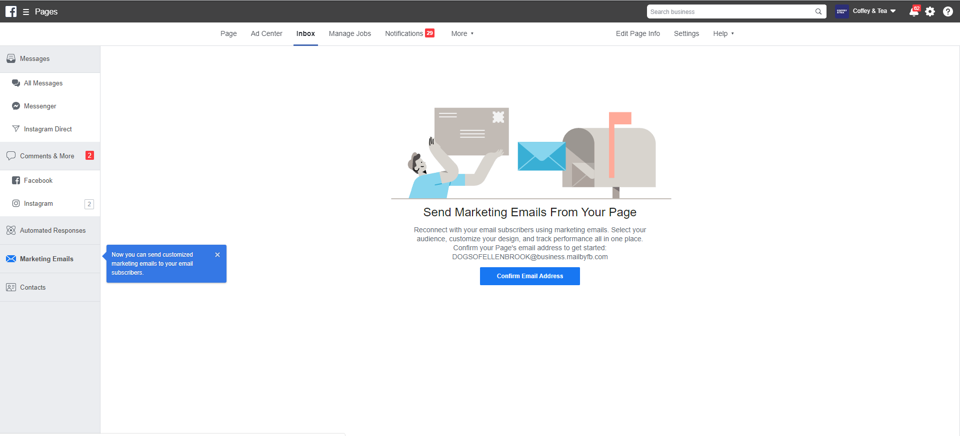 facebook marketing email tool