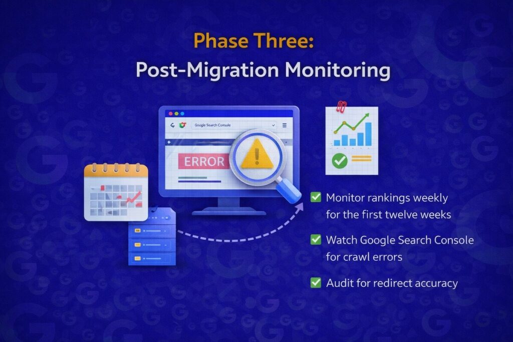 Phase three of website seo migration process
