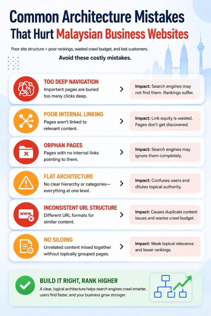 Common Architecture Mistakes That Hurt Malaysian Business Websites