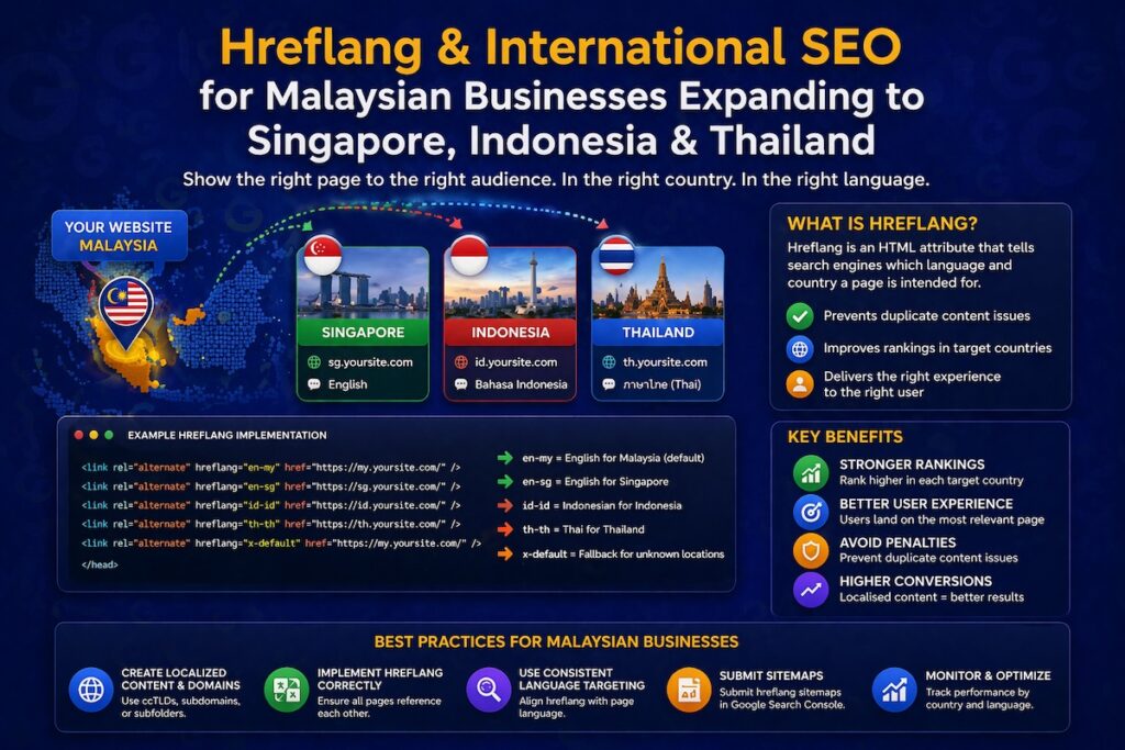 Hreflang & International SEO for Malaysian Businesses Expanding to Singapore, Indonesia & Thailand